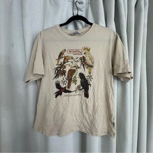 Ghanda Beige Wildlife Print T-Shirt